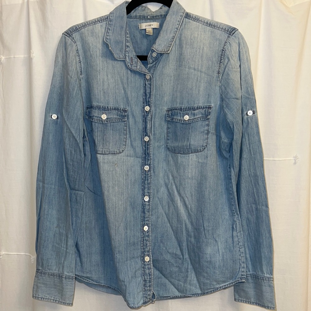 J. Crew Classic Fit Chambray Shirt, Size 8